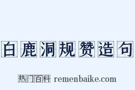 白鹿洞规赞造句是什么意思的图片